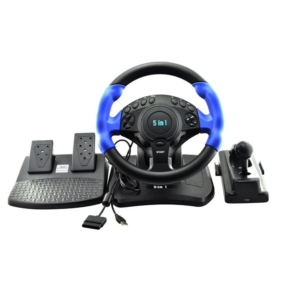 Cstar 5 in 1 video sport gaming racing game steering wheel for PS-3 PS2 PS1 X BOX 360 PC