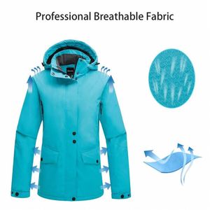 Ski <span class=keywords><strong>Salopette</strong></span> Femmes Capuche Amovible Étanche <span class=keywords><strong>Neige</strong></span> Veste - Product Image 5