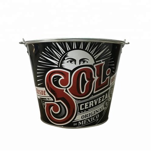 Seau à glace en métal galvanisé unique, écologique, personnalisable OEM, nouveauté 2025, idéal pour les bars et les fêtes, emballage carton. - Product Image 1
