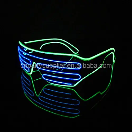 สีสันEl LEDแว่นตาLED Christmasแว่นตาLEDกระพริบแว่นตาสำหรับปาร์ตี้