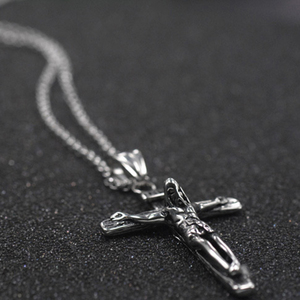 Men's Religious Stainless Steel Cross Pendant Necklace Gold Plated with <strong>Link</strong> <strong>Chain</strong> Christian <strong>Type</strong> - Product Image 2