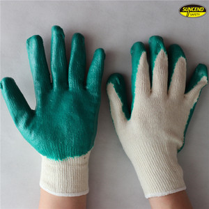 10 jauge coton lisse rouge gants de travail enduits de latex pour la Corée - Product Image 5