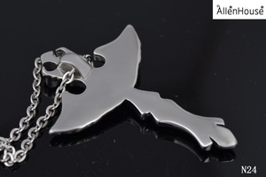 Hombres Plateados Plata del Ala Del Ángel <span class=keywords><strong>de</strong></span> <span class=keywords><strong>la</strong></span> <span class=keywords><strong>Cruz</strong></span> <span class=keywords><strong>de</strong></span> Jesús <span class=keywords><strong>de</strong></span> Acero Inoxidable Colgante <span class=keywords><strong>de</strong></span> Collar <span class=keywords><strong>de</strong></span> joyas - Product Image 2