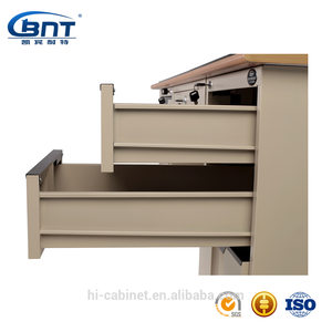 Wooden Top Executive Office Table Metal <strong>Computer</strong> <strong>Desk</strong> With Six <strong>Drawers</strong> - Product Image 6