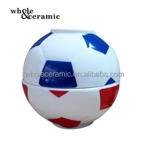 Best Selling Customized Eco-Friendly Ceramic Tableware Porcelain Football Soccer Ball Bowl