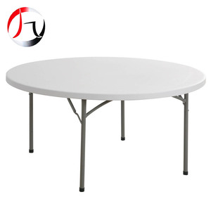 HDPE 71'' <strong>Patio</strong> Wedding Restaurant <strong>Round</strong> White Plastic Folding <strong>Table</strong> - Product Image 2