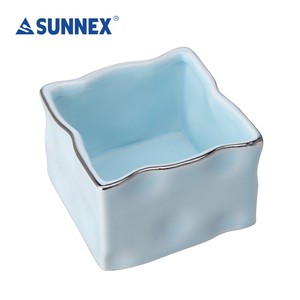SUNNEX 2022จานพอร์ซเลนคุณภาพสูงขนาด5.5นิ้วสีฟ้าอ่อนแบบคลาสสิกเรียบง่ายเป็นมิตรกับสิ่งแวดล้อมไมโครเวฟเครื่องล้างจานปลอดภัย - Product Image 4