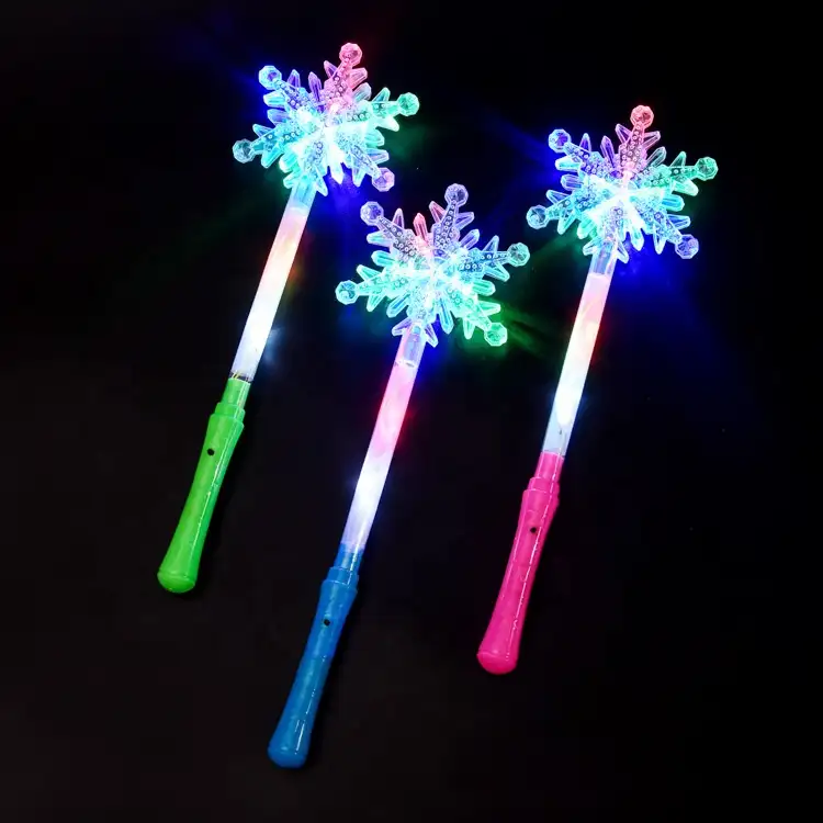 Baguette lumineuse LED pour enfants, flocons de neige, jouet, mignon