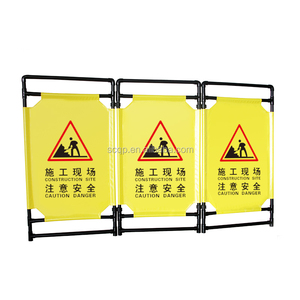 Barrière de protection d'ascenseur pliable en PVC jaune haute résistance - Conception légère et durable - Product Image 5