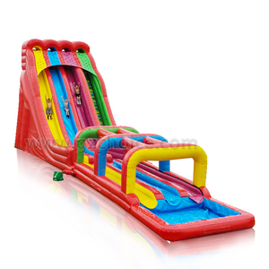 Chine Grands toboggans gonflables Double toboggan toboggan gonflable avec piscine pour terrain <span class=keywords><strong>de</strong></span> jeu extérieur - Product Image 4