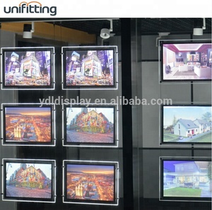 <strong>Custom</strong> A4 Rectangle LED Light Box <strong>Sign</strong> Aluminum <strong>Frame</strong> Hanging Crystal LED Crystal LED Light Box <strong>Sign</strong> - Product Image 3