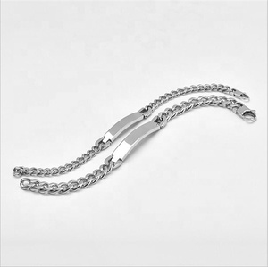 Bracelet en acier inoxydable plaqué <span class=keywords><strong>or</strong></span> classique Yiwu Aceon, maillons de type curb, différentes largeurs, courbé, vierge pour <span class=keywords><strong>gravure</strong></span> - Product Image 2