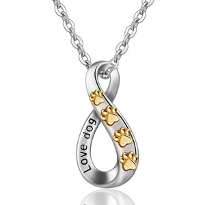 Argento 925 gioielli personalizzati dichiarazione amante del cane <span class=keywords><strong>zampa</strong></span> del cane del pendente della collana dei monili del cane - Product Image 1