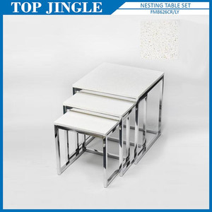 Table d'appoint mobile en béton blanc moderne pour salon, meubles de maison, table basse - Product Image 5