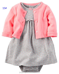12.2 estilo encantador 2 unids mono del bebé que arropan La Rebeca vestido del bebé 100% algodón ropa de los cabritos sets - Product Image 6