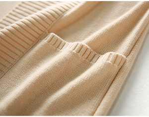Maglioni Casual grigio senza maniche con cappuccio autunno <span class=keywords><strong>donna</strong></span> <span class=keywords><strong>Beige</strong></span> Cardigan frontale a punto aperto - Product Image 5