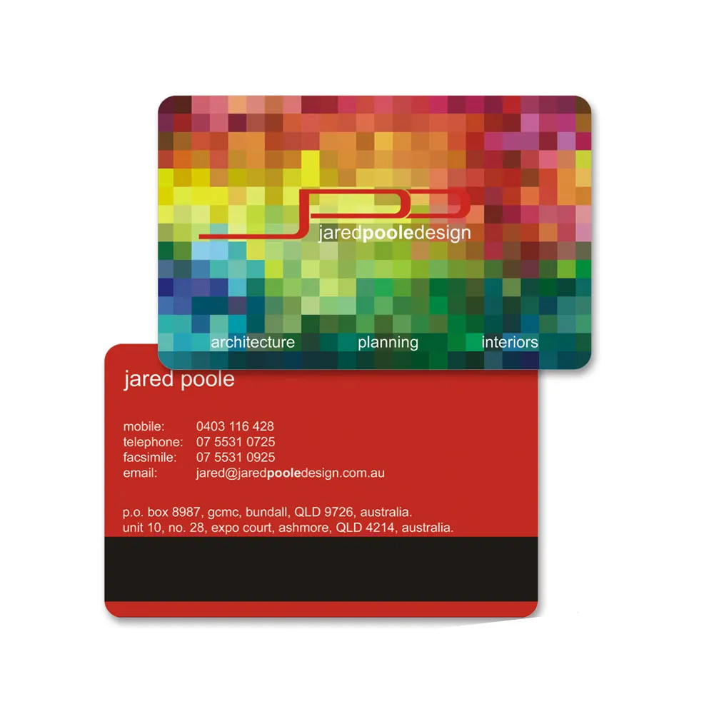 אשראי כרטיס גודל פרט מספר מודפס פלסטיק כרטיסי עם hico פס מגנטי