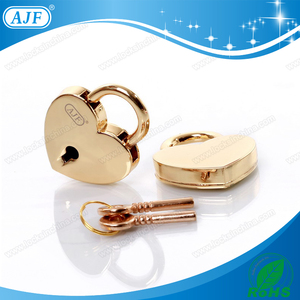 Ajf Mini Vàng Ổ Khóa Tình Yêu Trái Tim Khóa & Key Cho Hành Lý & Túi Xách - Product Image 3