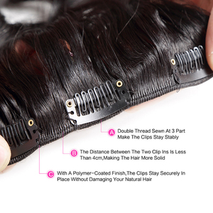 Extensions de cheveux naturels body wave avec clips, cheveux humains, 30/40 pouces, pour femmes noires - Product Image 6