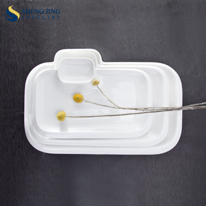 Personalizar Barato Llano Japonés Porcelana Rectángulo Plato de Sushi Con Plato de Salsa - Product Image 1