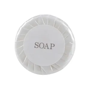 Savon d'hôtel personnalisé, petit, bon marché, jetable, blanc, rond, 30g, savon de bain pour hôtels - Product Image 1