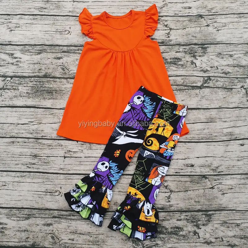 Hot Koop Kids Nightmare Before Christmas Kleding Groothandel Meisjes Kleding Sets Mode Halloween Boutique Outfit