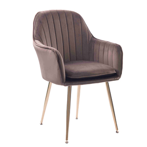 Tela de terciopelo de lujo nórdico, patas de <span class=keywords><strong>Metal</strong></span> dorado, silla de comedor para restaurante, sillón de pierna de <span class=keywords><strong>Metal</strong></span>, silla de cocina - Product Image 3