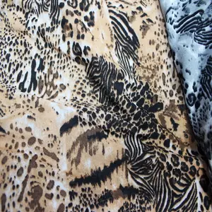 96 polyester 4 spandex stretch knit tiger print fabric