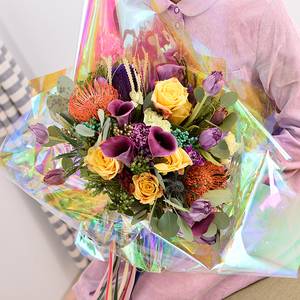 Giorno di san valentino Occasioni da imballaggio del fiore di carta arcobaleno pellicola - Product Image 3