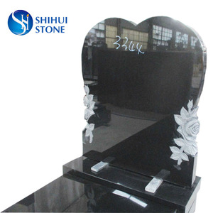 Каменные резные розы в форме сердца надгробия для могил - Product Image 3