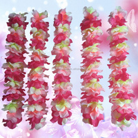 Colliers de fleurs hawaïennes pour la remise des diplômes, décorations hawaïennes en plastique bon marché, guirlandes de fleurs