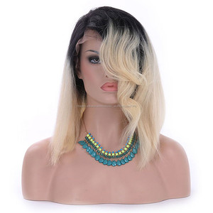 Dropshipping remy bob coiffures <span class=keywords><strong>coupe</strong></span> de lutin court avant de lacet perruque pour femmes nouveau style ombre perruques - Product Image 1