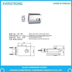 Everstrong bullone porta del bagno con H009 singolo wc cubicolo di vetro porta del bagno chiavistello senza bisogno di perforazione di vetro