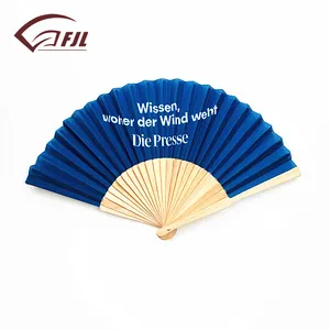 Top quality business ideas colored folding fabric sandalwood fan with custom logo abanicos de mano lace silk wooden hand fan