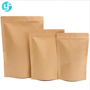 Chinese Groothandelaar Food Grade Kraftpapier Ziplock Koffie Verpakking Zak Met Je Logo