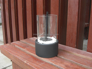 GInno-Mesa de salón de vidrio redondo para uso en exteriores, chimenea de metal redonda - Product Image 4