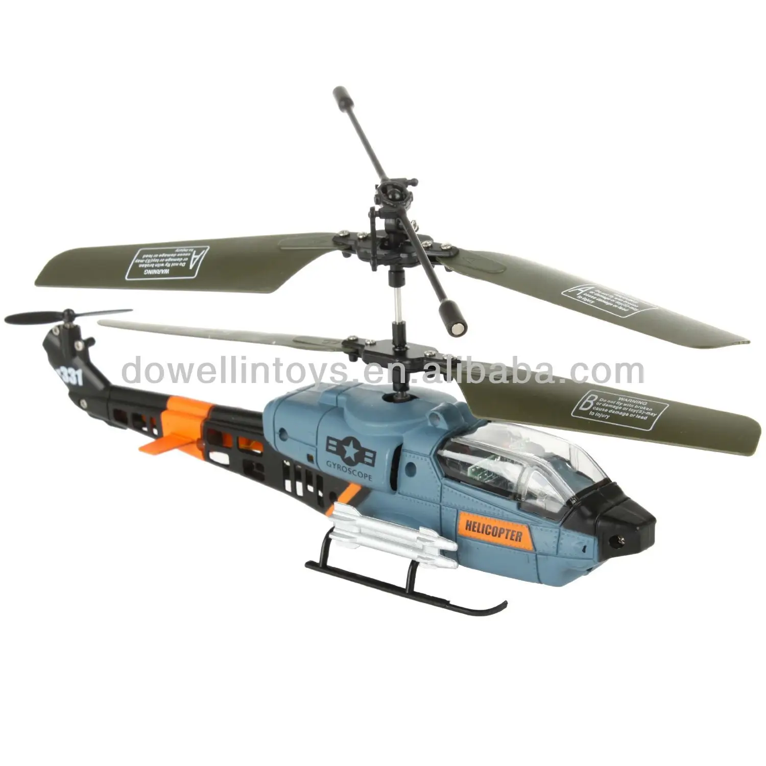 Hélicoptère r/c, 3 canaux RC militaire Gyro Mini hélicoptère d'intérieur