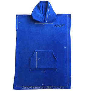 Cotton Surf Beach Hooded Poncho Changing Bath <strong>Robe</strong> <strong>Towel</strong> with Pocket with Embroidery LOGO - Product Image 4