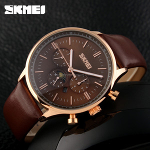 Nuevo diseño skmei oem vestido reloj de marcación especial movimiento de japón ginebra correa de cuero reloj de moda reloj - Product Image 4