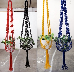 Handmade Dip Dyed Macrame Fabric <b>Plant</b> Hanger <b>Holder</b> Customized Color for Home Decoration - Product Image 6