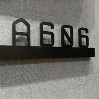 Découpé au Laser Or Rose Incurvé Maison Porte Adresser Des Lettres Signe de Numéro de Chambre D'hôtel Plaque