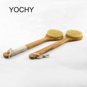 Brosse corporelle en bambou, brosse pour nettoyer <span class=keywords><strong>la</strong></span> <span class=keywords><strong>peau</strong></span> sèche, exfoliante et longue manche - Product Image 2