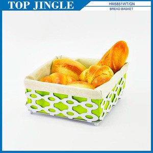 Cesta de pan de forma cuadrada de diseño ovalado verde de utilidad colorida - Product Image 1