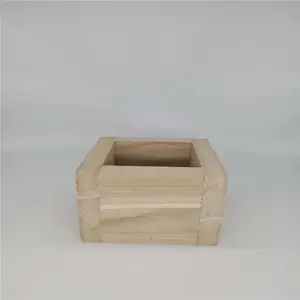 Aangepaste natuurlijke unfinished houten craft cube box