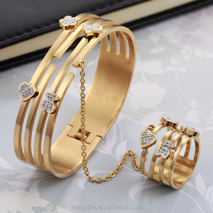 MECYLIFE Pulsera <span class=keywords><strong>de</strong></span> eslabones al por mayor, pulsera <span class=keywords><strong>de</strong></span> cadena, pulsera <span class=keywords><strong>de</strong></span> anillo <span class=keywords><strong>de</strong></span> dedo dorada - Product Image 2