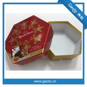 China proveedor forma hexagonal logo <span class=keywords><strong>oro</strong></span> sellado cajas de chocolate de papel - Product Image 2