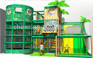 Cheer Amusement Indoor <span class=keywords><strong>Jungle</strong></span> Venture Dream Park para niños Tobogán inflable de PVC y madera Patio interior Metal PE Características - Product Image 3