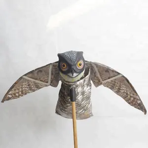 Bù Nhìn Tự Nhiên Fake Owl Pest Răn Đe Với Di Chuyển Wings Scare Birds Động Vật Gặm Nhấm Sâu Bệnh Đi