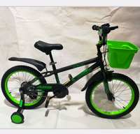 Bicicleta BMX de 4 Ruedas para Niños de 5 Años, 16 Pulgadas, Una Velocidad, Horquilla de Acero al Carbono, Llanta de Aleación de Aluminio, Ruedas de Entrenamiento, Suspensión Delantera