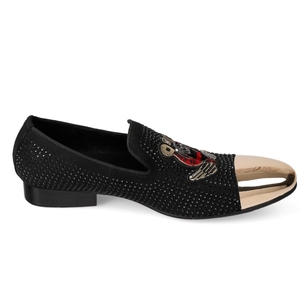 NA190-<span class=keywords><strong>mocasines</strong></span> de Metal hechos a mano con cristales negros para hombre, <span class=keywords><strong>mocasines</strong></span> cómodos con fondo, zapatos de marca de lujo a la moda para el estrés - Product Image 6